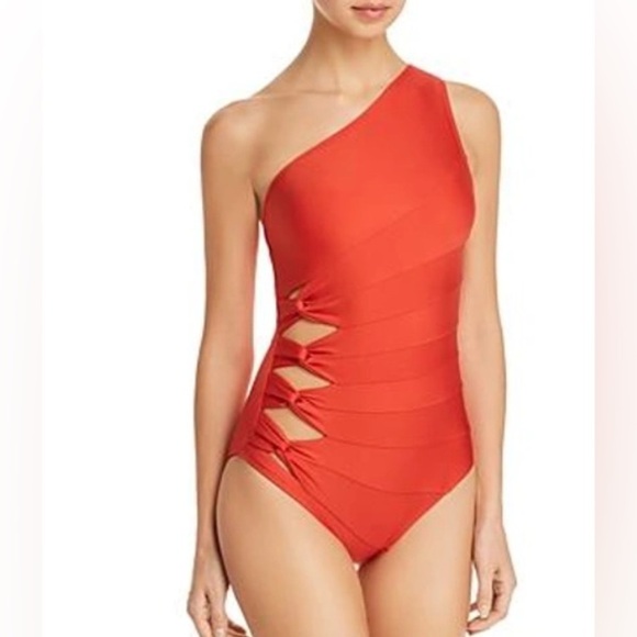 CARMEN MARC VALVO One-shoulder One Piece Swimsuit size 6 - Picture 1 of 6